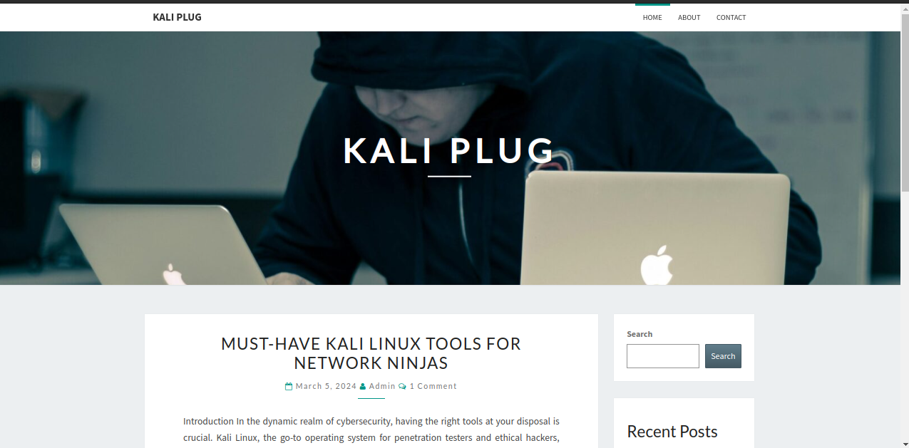 image of kali-plug homepage