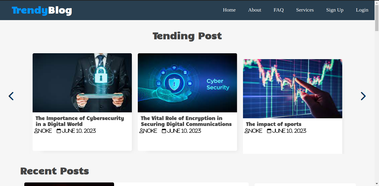 image of trendyblog homepage